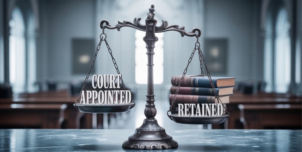 court appointed retained lawyer